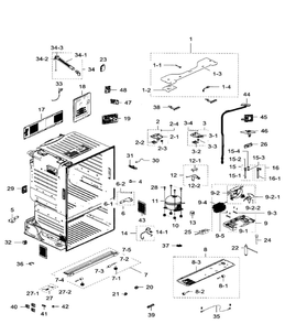 Cabinet Diagram and Parts List for RF28HFEDTBC AA-08 Samsung Refrigerator