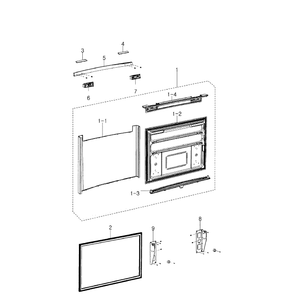 Freezer Door Diagram and Parts List for RB217ABPN XAA-0000 Samsung Refrigerator