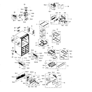 Fridge Diagram and Parts List for RF24J9960S4 AA-01 Samsung Refrigerator