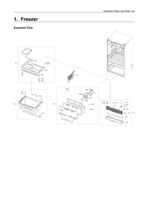 Freezer Parts Diagram and Parts List for RF28R6221SR AA-00 Samsung Refrigerator
