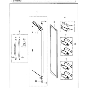 Right Door Diagram and Parts List for RS25H5111SR AA-02 Samsung Refrigerator