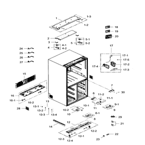 Cabinet Diagram and Parts List for RF34H9960S4 AA-04 Samsung Refrigerator