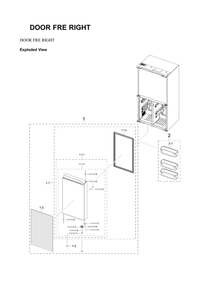 Right Freezer Door Diagram and Parts List for RF23A967512 AA-00 Samsung Refrigerator