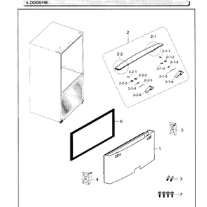 Freezer Door Diagram and Parts List for RF26HFENDBC AA-01 Samsung Refrigerator