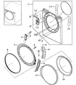 Part Location Diagram of DC97-10353D Samsung Assembly FRAME FRONT;-,DV337