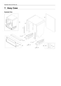 Case Assembly Diagram and Parts List for DW80K7050UG AA-03 Samsung Dishwasher