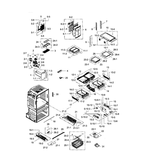 Fridge Diagram and Parts List for RF28HMEDBBC AA-06 Samsung Refrigerator