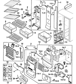 Part Location Diagram of DA67-01311B Samsung Shelf Assembly