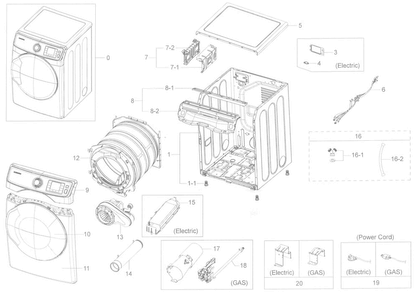 Part Location Diagram of DC90-21655A Samsung Drum