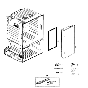 Right Door Diagram and Parts List for RF26HFENDBC AA-0001 Samsung Refrigerator