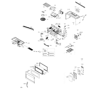 Cabinet Parts Diagram and Parts List for 40185042310  Kenmore Microwave