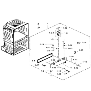 Flexone Door Diagram and Parts List for RF28HMEDBSR AA-0009 Samsung Refrigerator