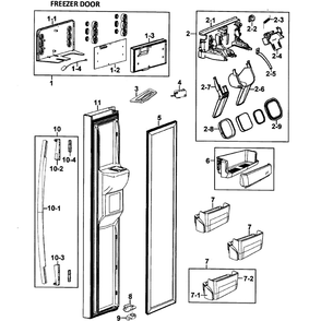 Left Door Diagram and Parts List for RS277ACWP XAA-0000 Samsung Refrigerator