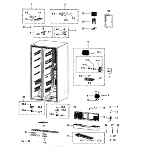 Cabinet 2 Diagram and Parts List for RSG307AAWP XAA-00 Samsung Refrigerator