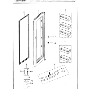 Door Ref Inner Diagram and Parts List for RH25H5611SR AA-02 Samsung Refrigerator