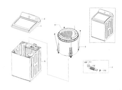 Part Location Diagram of DC90-13032A Samsung Outer tub