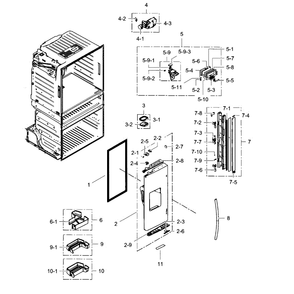 Refrigerator Door L Diagram and Parts List for RF4287HABP XAA-04 Samsung Refrigerator