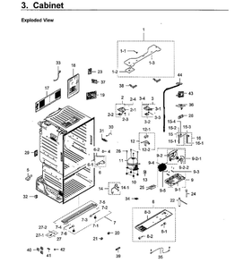 Cabinet Diagram and Parts List for RF28HFEDBWW AA-09 Samsung Refrigerator