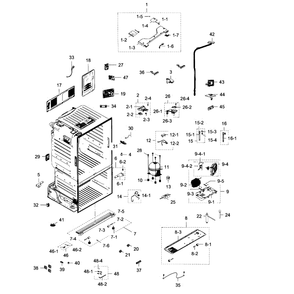 Cabinet Diagram and Parts List for RF28HDEDBSR AA-10 Samsung Refrigerator