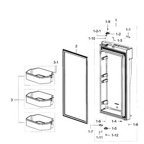 Fridge Door R Diagram and Parts List for RF23J9011SR AA-05 Samsung Refrigerator