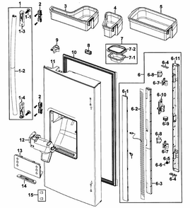 Part Location Diagram of DA91-02544T Samsung Assembly DOOR FOAM REF-L;RF2