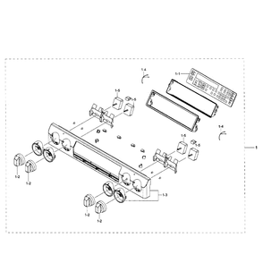 Control Panel Diagram and Parts List for NE58H9970WS AA-00 Samsung Range