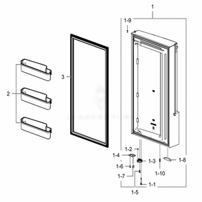 Freezer Door R Diagram and Parts List for RF28K9380SR (AA)(0003) Samsung Refrigerator
