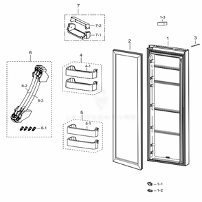 Door Ref Diagram and Parts List for RS25J500DSR (AA)(0001) Samsung Refrigerator