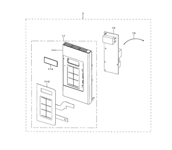 Control Panel Diagram and Parts List for ME16H702SEB AA-0001 Samsung Microwave