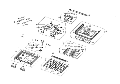 Part Location Diagram of DG61-00822A Samsung Holder support