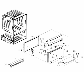 Freezer Door Diagram and Parts List for RF23HTEDBSR AA-0004 Samsung Refrigerator