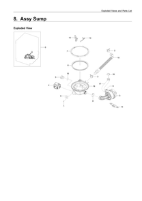 Sump Assembly Diagram and Parts List for DW80R9950UG AA-00 Samsung Dishwasher