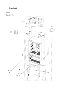 Cabinet Parts Diagram and Parts List for RF24BB6900AW AA-00 Samsung Refrigerator