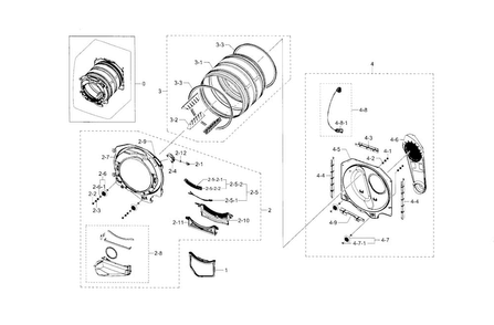 Part Location Diagram of DC97-10354E Samsung Assembly DRUM FRONT