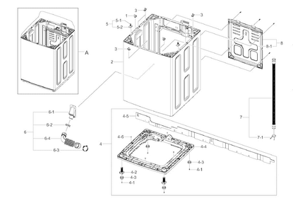 Frame Diagram and Parts List for WA456DRHDSU AA-0000 Samsung Washer