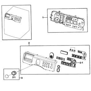 Control Panel Diagram and Parts List for WF219ANB XAA-0000 Samsung Washer