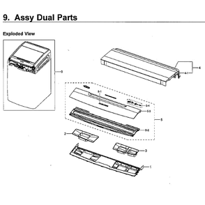 Part Location Diagram of DC63-02013A Samsung Dual Rinse Cover