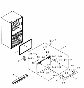 Freezer Door Diagram and Parts List for RF28HMEDBBC AA-0001 Samsung Refrigerator