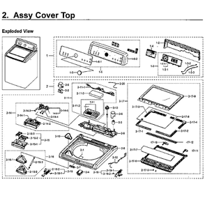 Top Assembly Diagram and Parts List for WA5471ABP XAA-02 Samsung Washer