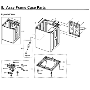 Frame Diagram and Parts List for WA52M8650AV A4-0000 Samsung Washer
