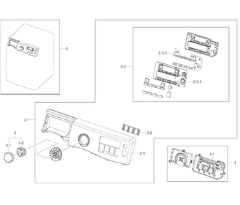 Control Panel Diagram and Parts List for WF395BTPASU A2-0000 Samsung Washer