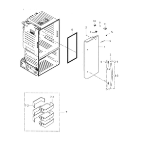 Fridge Door R Diagram and Parts List for RF263TEAESP AA Samsung Refrigerator