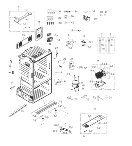 Cabinet Diagram and Parts List for RF263TEAESR AA-0004 Samsung Refrigerator