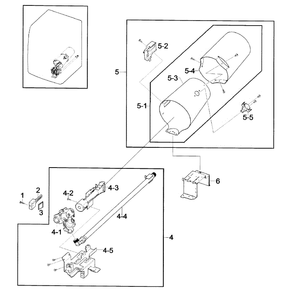 Burner Assembly Diagram and Parts List for DV206AGS XAA-00 Samsung Dryer