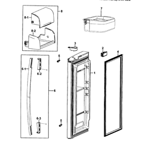 Door Right Diagram and Parts List for RF267HERS XAA-01 Samsung Refrigerator