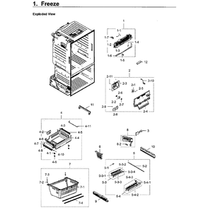 Freezer Diagram and Parts List for RF23HCEDBWW AA-09 Samsung Refrigerator