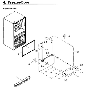 Freezer Door Diagram and Parts List for RF22KREDBSG AA-0001 Samsung Refrigerator