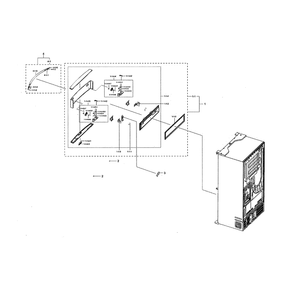 Mid Door Diagram and Parts List for RF22NPEDBSG AA-00 Samsung Refrigerator