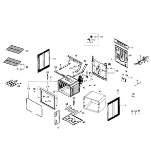 Main Assembly Diagram and Parts List for NE59J7650WS AA-00 Samsung Range