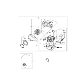 Motor Duct Diagram and Parts List for DVG45N5300F A3-00 Samsung Dryer